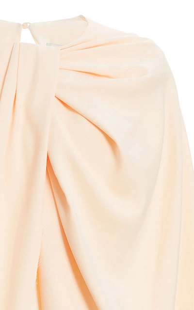 Shop Marina Moscone Women's Exclusive Draped Cape-effect Satin Dress In Orange