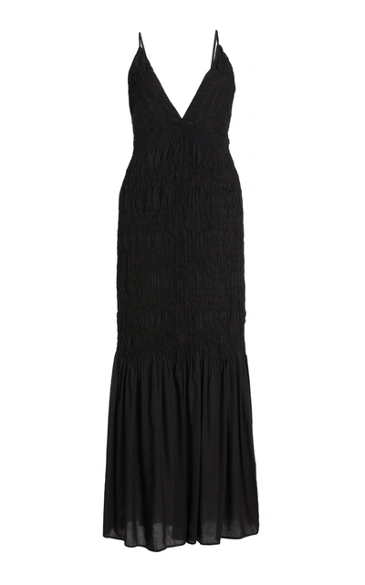 Shop Mara Hoffman Women's Keira Ruched Modal Maxi Dress In Black