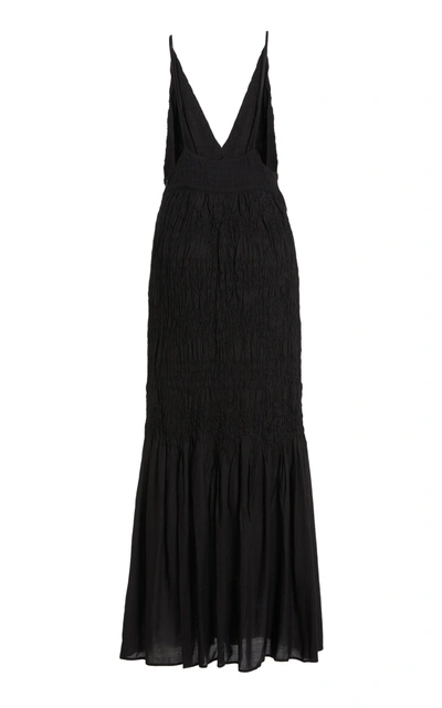 Shop Mara Hoffman Women's Keira Ruched Modal Maxi Dress In Black