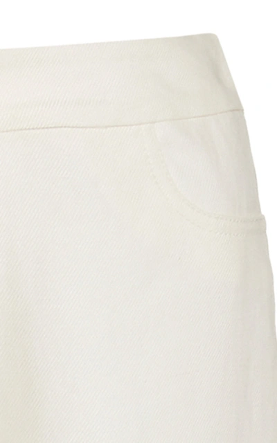 Shop Alexis Women's Emerson Linen Flared Pants In White,orange