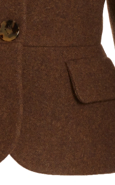 Miu Miu Single-breasted Fitted Jacket In Neutral