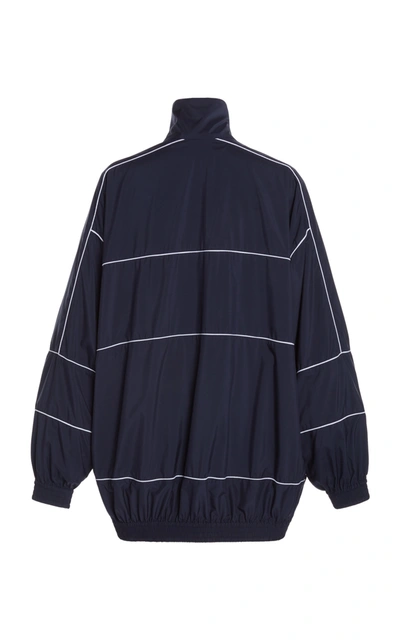 Shop Balenciaga Women's Zip-up Shell Windbreaker Jacket In Navy