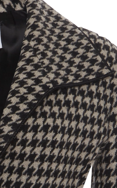 Shop Agnona Asymmetric Wool-cashmere Blazer In Black/white
