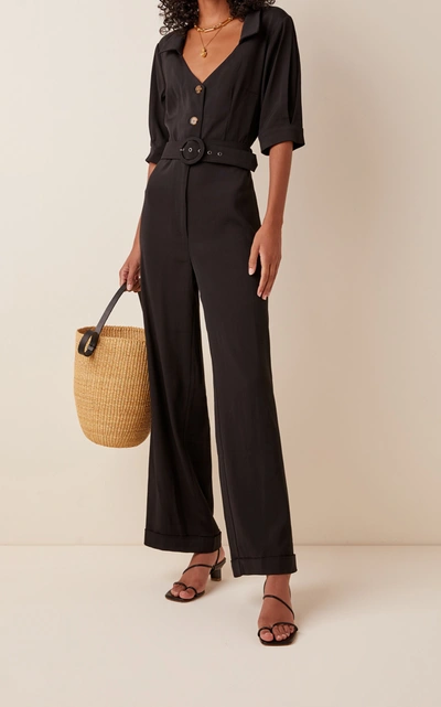 Shop Usisi Gillian Belted Jumpsuit In Black