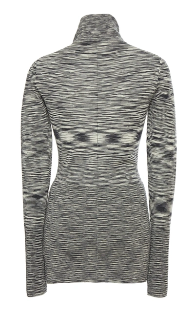 Shop Joseph Women's Space-dyed Wool Turtleneck Top In Black/white