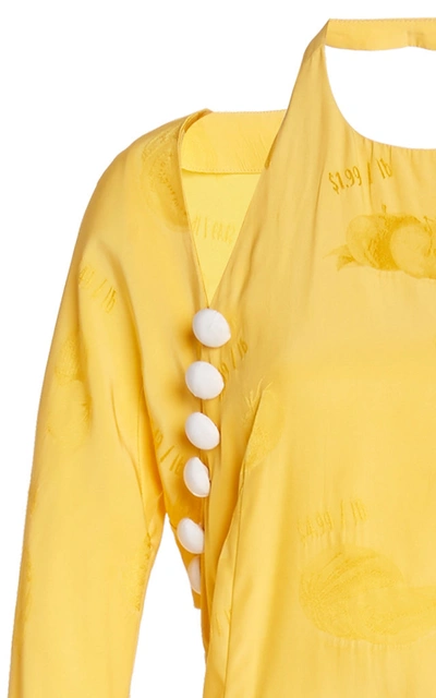 Shop Rosie Assoulin Hold My Bolero Cotton-blend Maxi Dress In Yellow