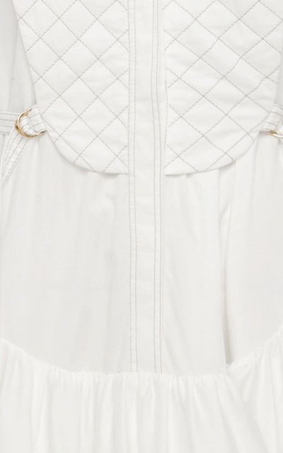 Shop Aje Motocyclette Quilted Cotton Bubble Dress In White