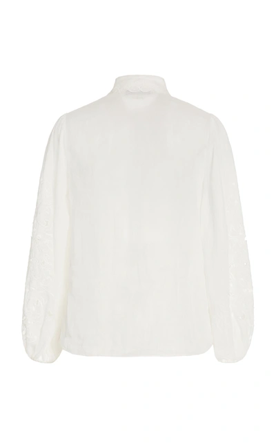 Shop Zimmermann Women's Nina Broderie Anglaise Woven Shirt In White