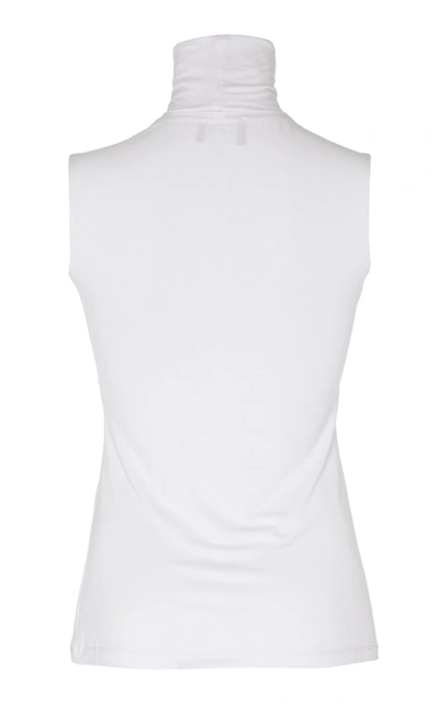 Shop Albus Lumen Women's Sleeveless Turtleneck Ponte Top In Black,white