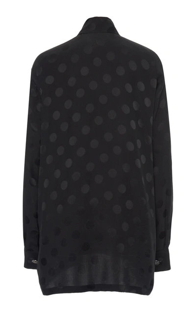 Shop Dolce & Gabbana Women's Polka Dot Silk Blouse In Black