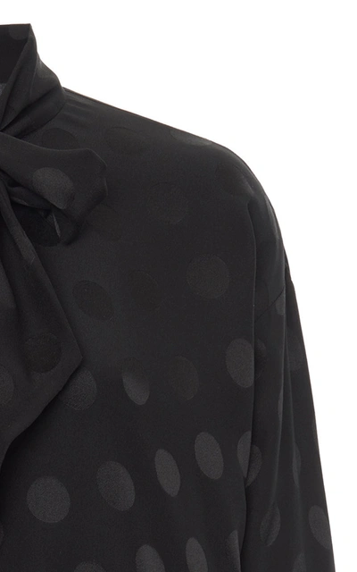 Shop Dolce & Gabbana Women's Polka Dot Silk Blouse In Black