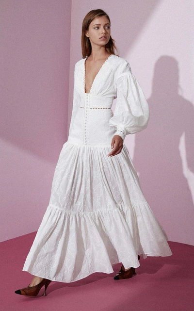 Shop Acler Women's Hender Cotton-eyelet Maxi Dress In White