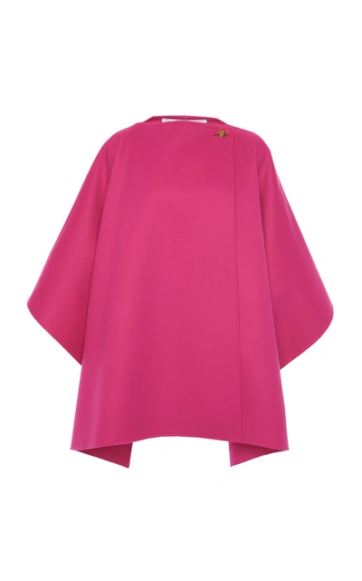 Shop Valentino Women's Rockstud-detailed Wool-cashmere Cape In Pink