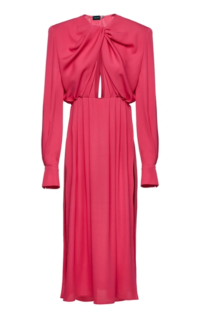 Shop Magda Butrym Women's Cutout Silk Midi Dress In Pink