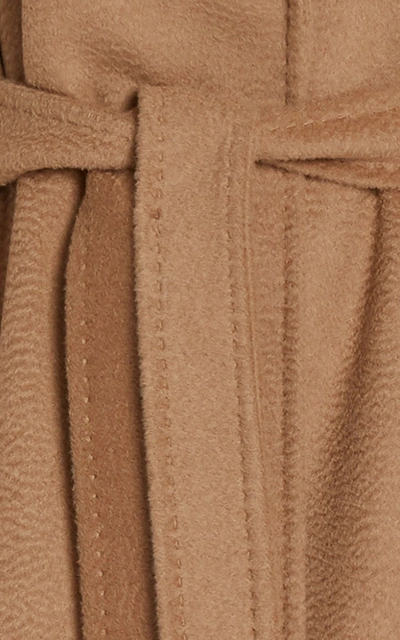 Shop Max Mara Women's Manuela Belted Camel Wool Trench Coat In Black,neutral