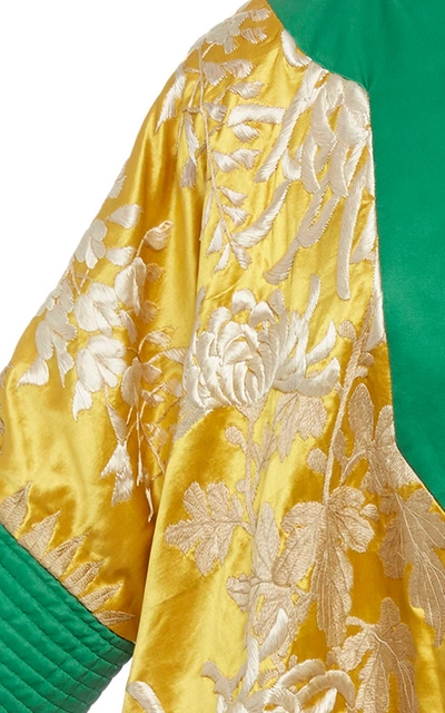 Shop Rianna + Nina Exclusive Paneled Brocade And Duchess Silk-satin Coat In Multi