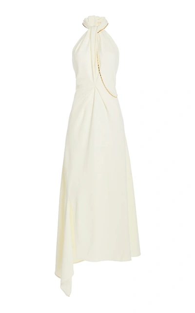Shop Victoria Beckham Halter Neck Midi Dress In White