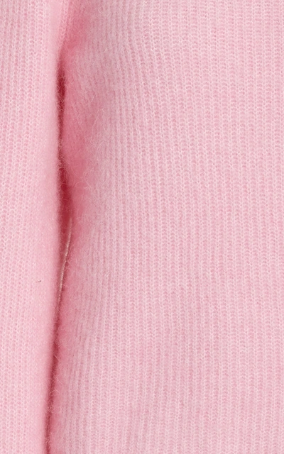 Shop Ganni Ribbed-knit Wool-blend Sweater In Pink