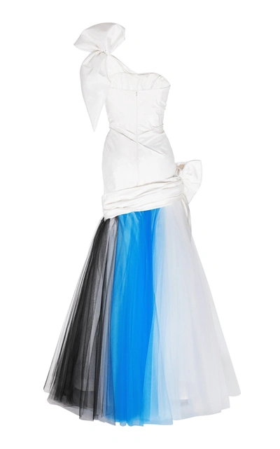 Shop Rodarte Silk And Tri-toned Tulle Gown In White