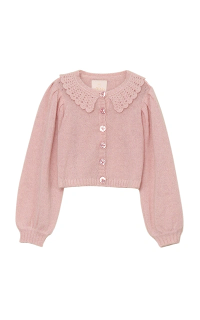 Shop Bytimo Wool-mohair Knit Cardigan In Pink