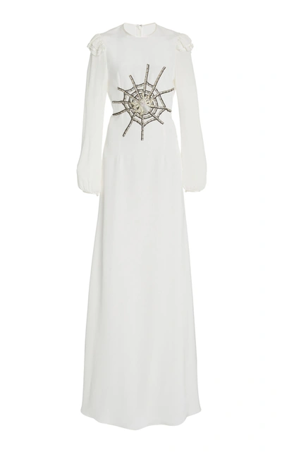 Shop Rodarte Women's Embellished Embellished Silk Maxi Dress In White