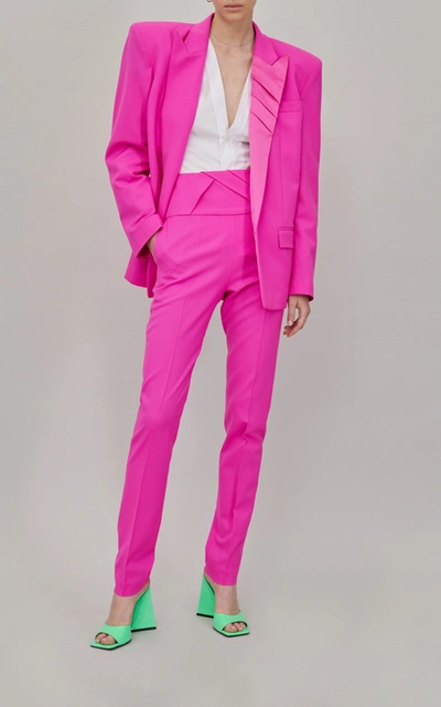 Shop Attico Women's Oversized Crepe Blazer In Pink