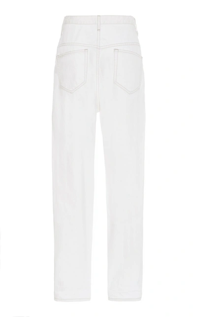 Shop Isabel Marant Étoile Corsyj Rigid High-rise Straight-leg Jean In White