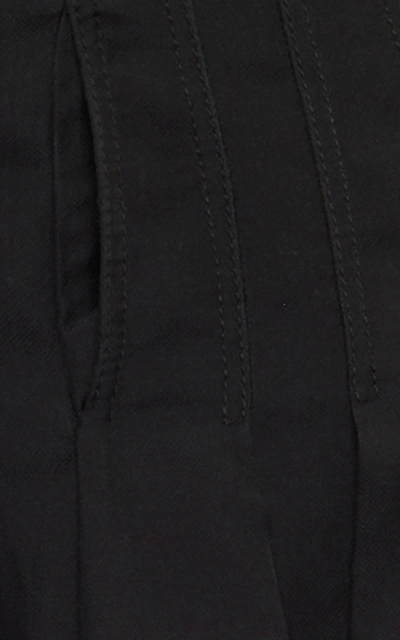 Shop Valentino Women's Pleated Cotton-silk Full Midi Skirt In Black