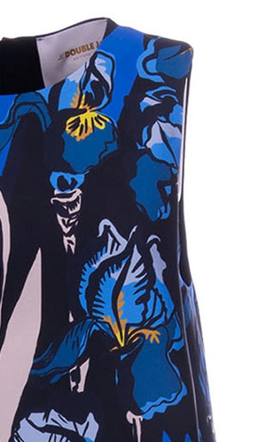 Shop La Doublej Women's La Scala Feather-trimmed Floral Silk Midi Dress In Print