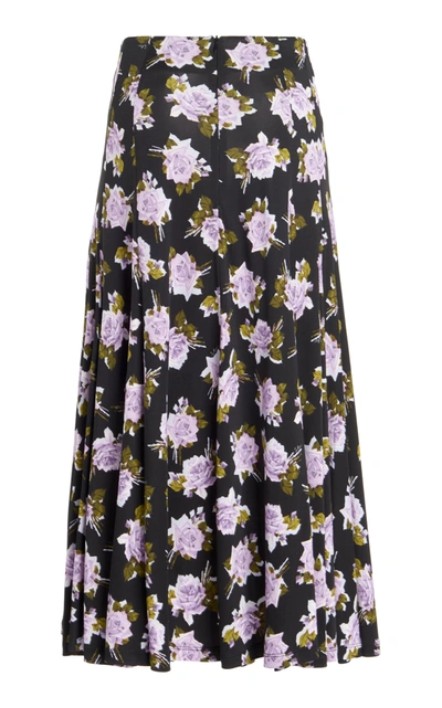 Shop Erdem Vesper Floral Crepe Midi Skirt