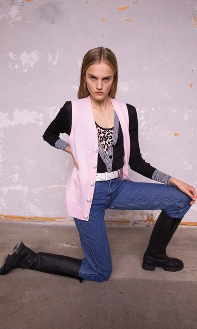 Shop Ganni Leopard-print Jersey Bodysuit In Neutral