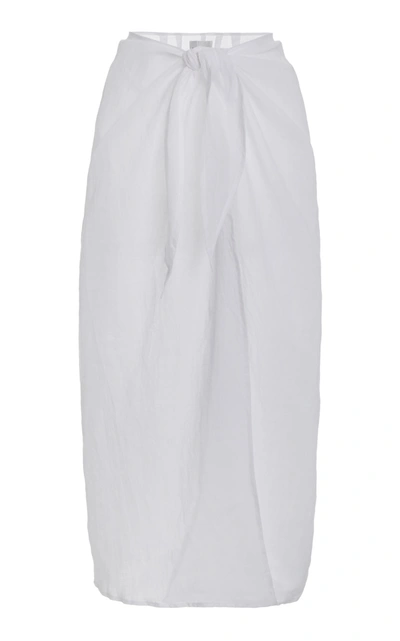 Shop Anemos Women's Ramie Maxi Wrap Skirt In White