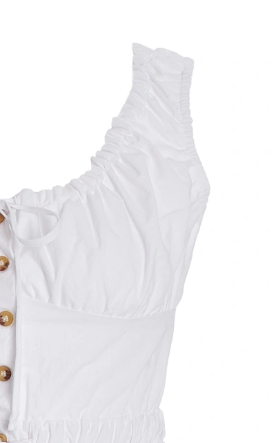 Shop Ciao Lucia Ilaria Drawstring-detailed Cotton Top In White