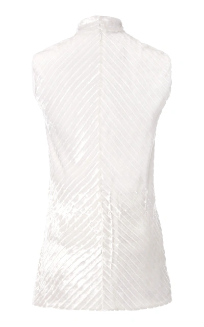 Shop Prada Tie-detailed Velvet Top In White