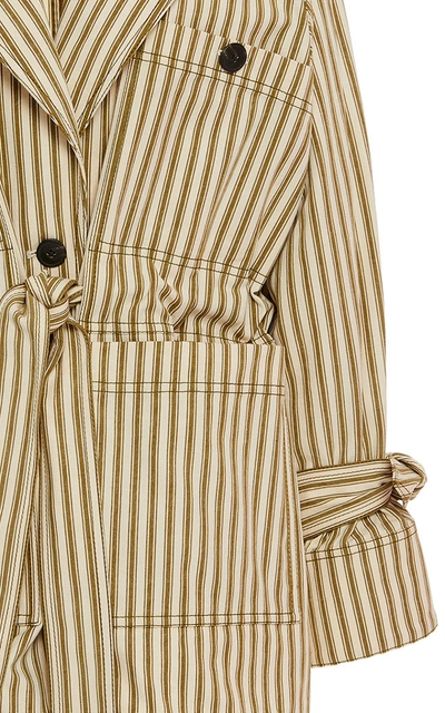 Shop Mara Hoffman Arlo Tie-front Striped Twill Jacket