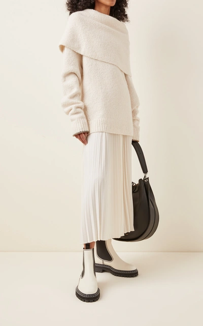 Shop Proenza Schouler Women's Textured Wool-blend Knit Sweater In White