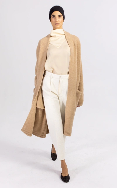 Shop Deveaux Women's Cassie Oversized Wool-blend Cardigan In Brown