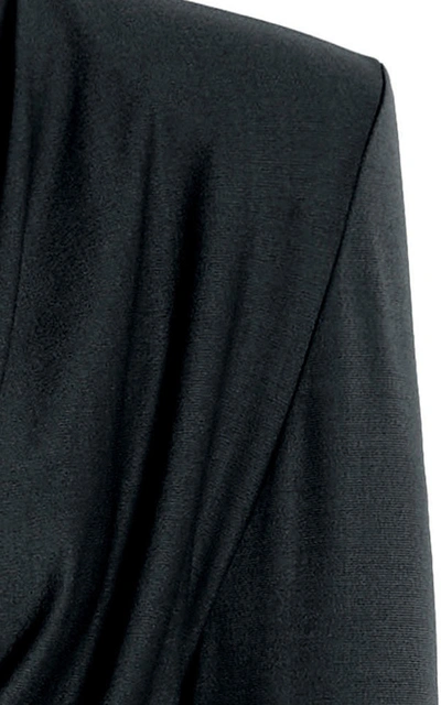 Shop Alexandre Vauthier Draped Stretch-jersey Bodysuit In Black