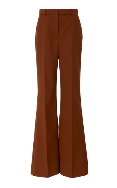 Shop Joseph Tambi Wool-twill Flared Pants In Brown