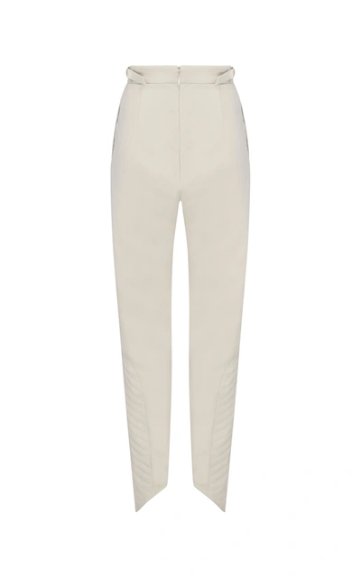 Shop Aje Motocyclette Quilted Crepe Skinny Pants In White