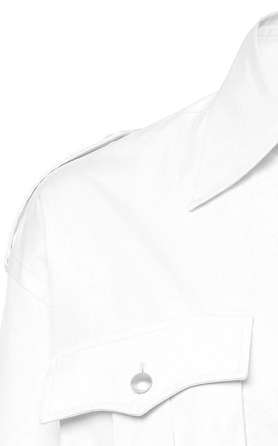 Shop Prada Button-detailed Cotton Shirt In White