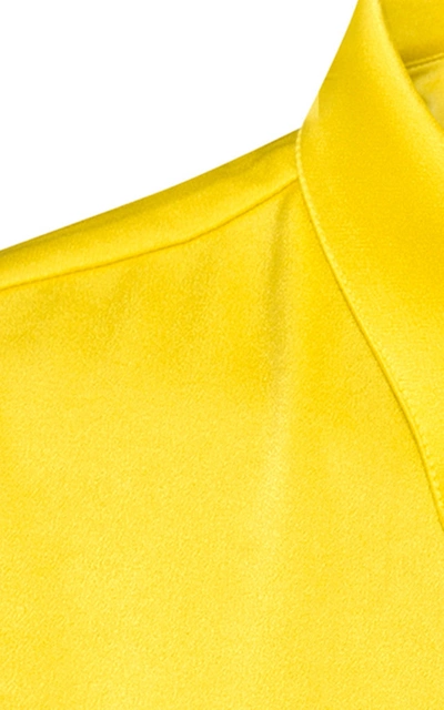 Shop Alex Perry Women's Kristen Satin Crepe Shirt In Yellow