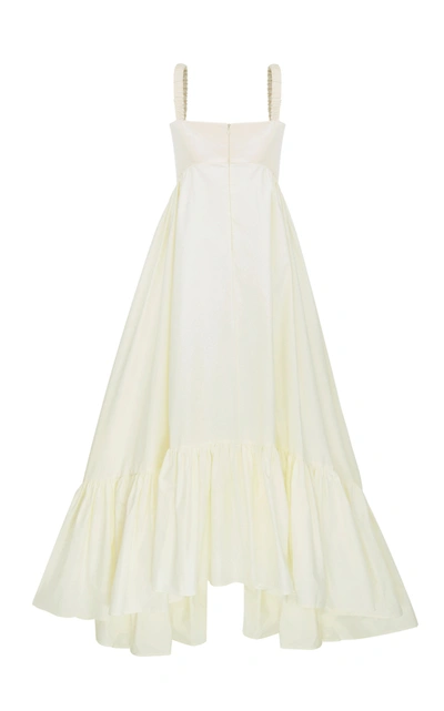 Anna October Snowdrop Asymmetric Cotton-blend Maxi Dress In White