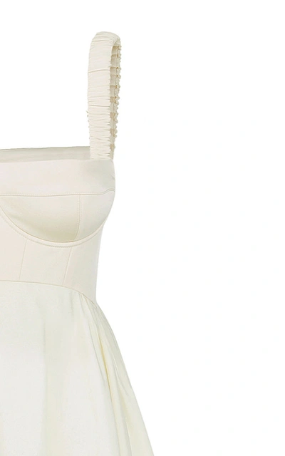 Shop Anna October Snowdrop Asymmetric Cotton-blend Maxi Dress In White