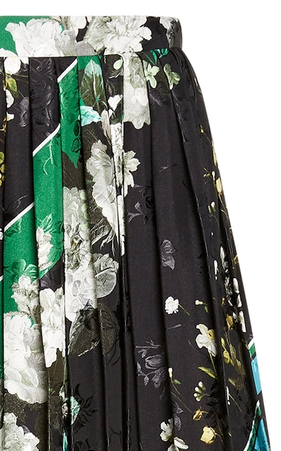 Shop Erdem Women's Nolana Pleated Jersey Midi Skirt In Multi