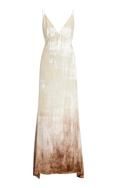 Shop Danielle Frankel Women's Imogen Ombrã© Velvet Gown In White