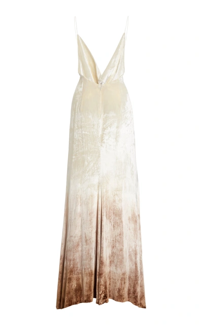 Shop Danielle Frankel Women's Imogen Ombrã© Velvet Gown In White