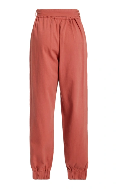 Shop Chufy Gouyen Belted Cotton Gabardine Pant In Pink
