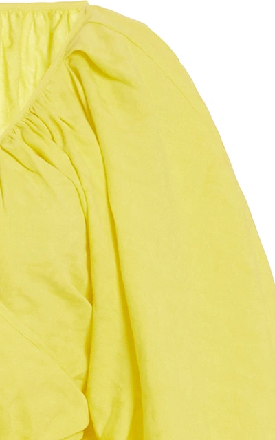Shop Mara Hoffman Women's Coletta Organic Cotton-linen Mini Wrap Dress In Yellow