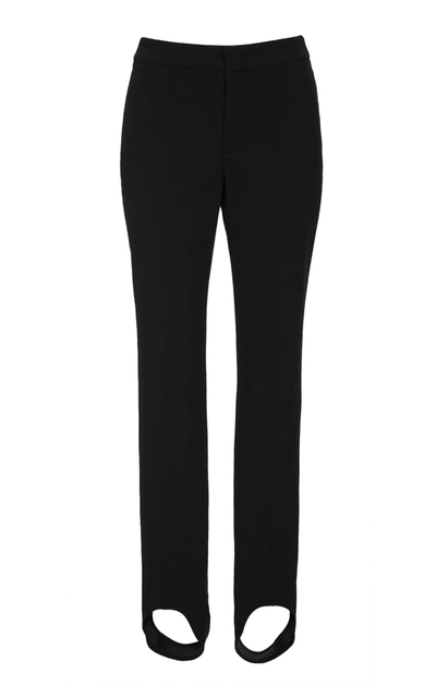 Shop Moncler Women's Mid-rise Stirrup Stretch-twill Leggings In Red,black
